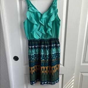 Mossimo Supply Co. Green Ruffled Smocked Sundress